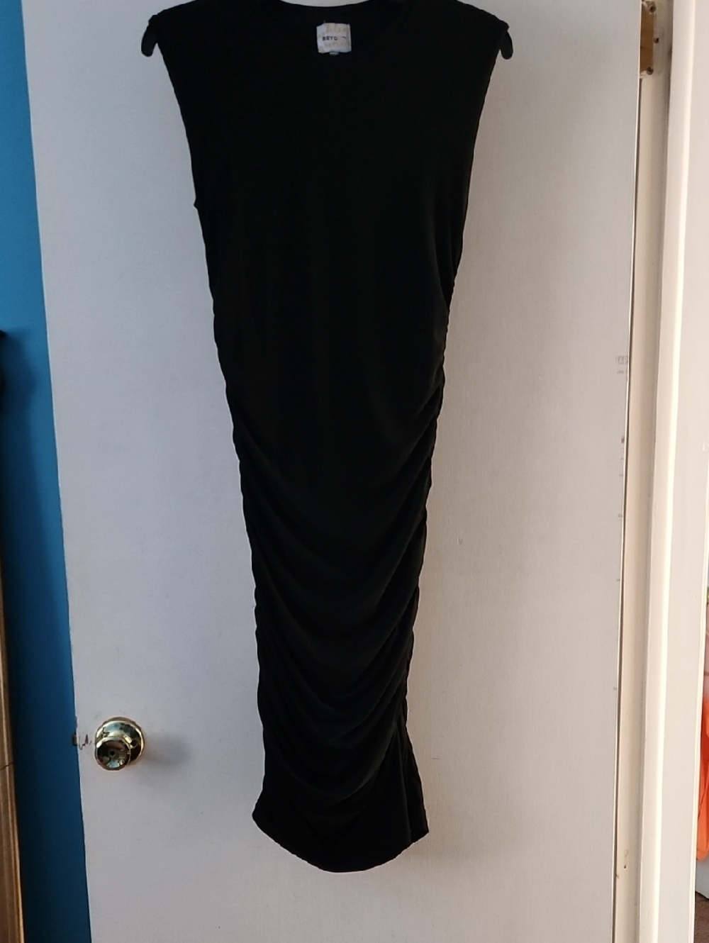 Ashley Graham Black Ruched Maxi Skirt